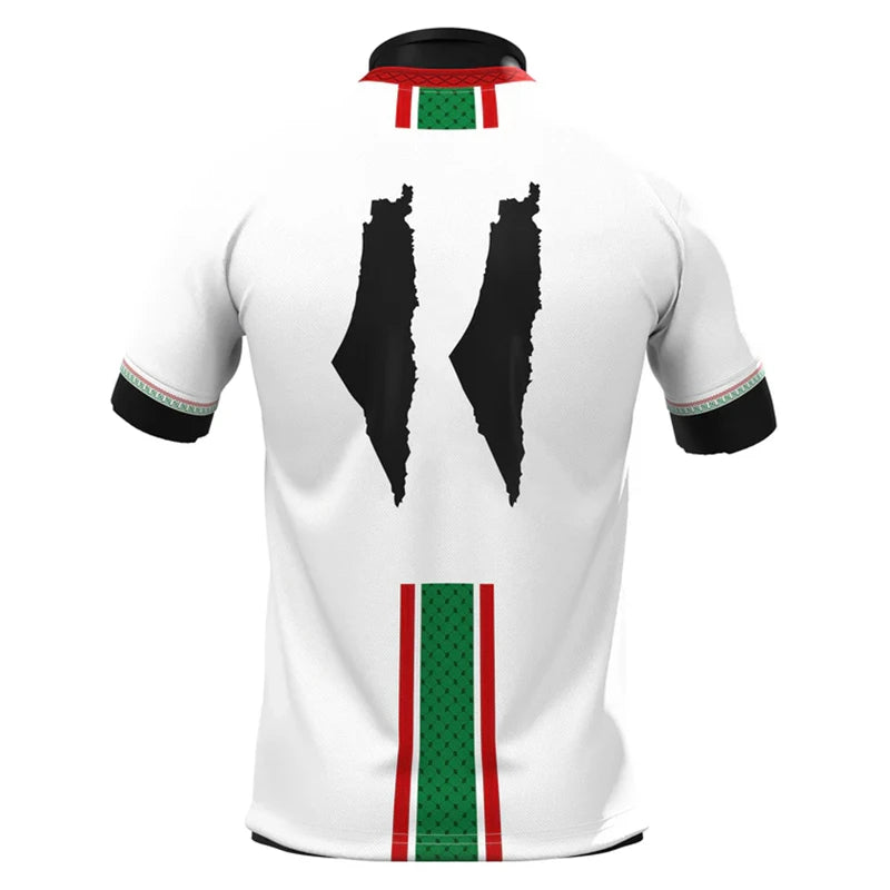 Fashion Palestine Flag Football T Shirts Trend Summer Short Sleeve National Emblem 3D Printed Sports Tees Loose Breathable Tops