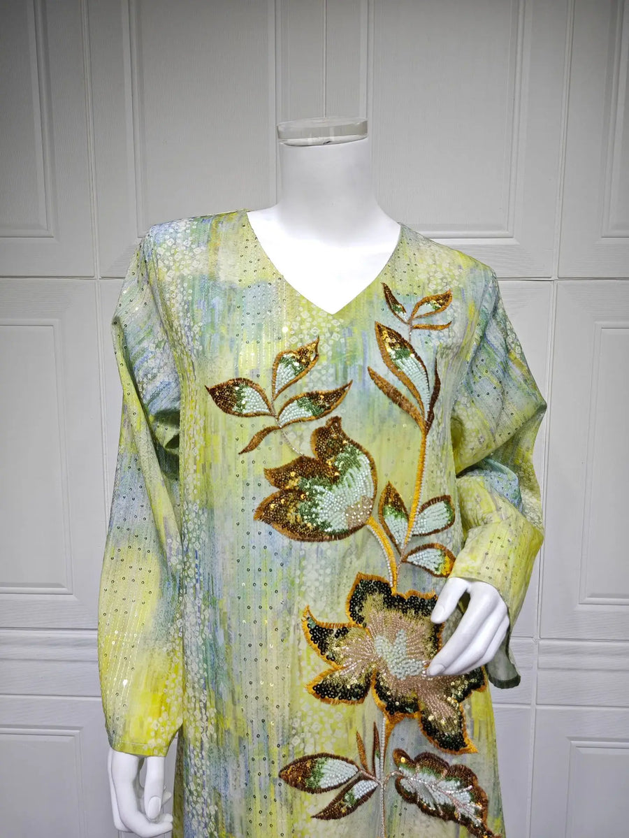 Flowers of Light – The Sequined Eid Djellaba for the Muslim Woman in America