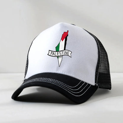 Palestine Arabic Flag Baseball Cap Palestinian Map Fashion Hip Hop Hats Summer  Adult Outdoor Gym mesh breathable Snapback Cap