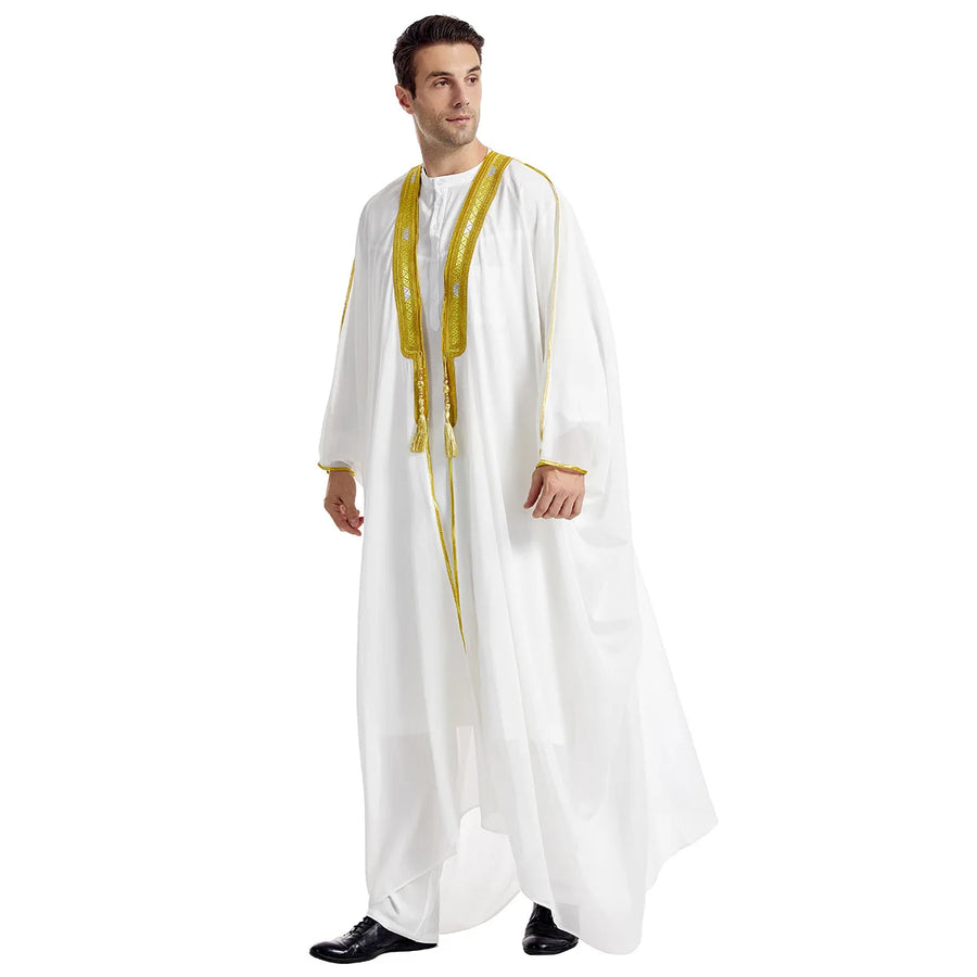 Eid Fitr Open Abaya – Men's Moroccan & Turkish Islamic Prayer Robe