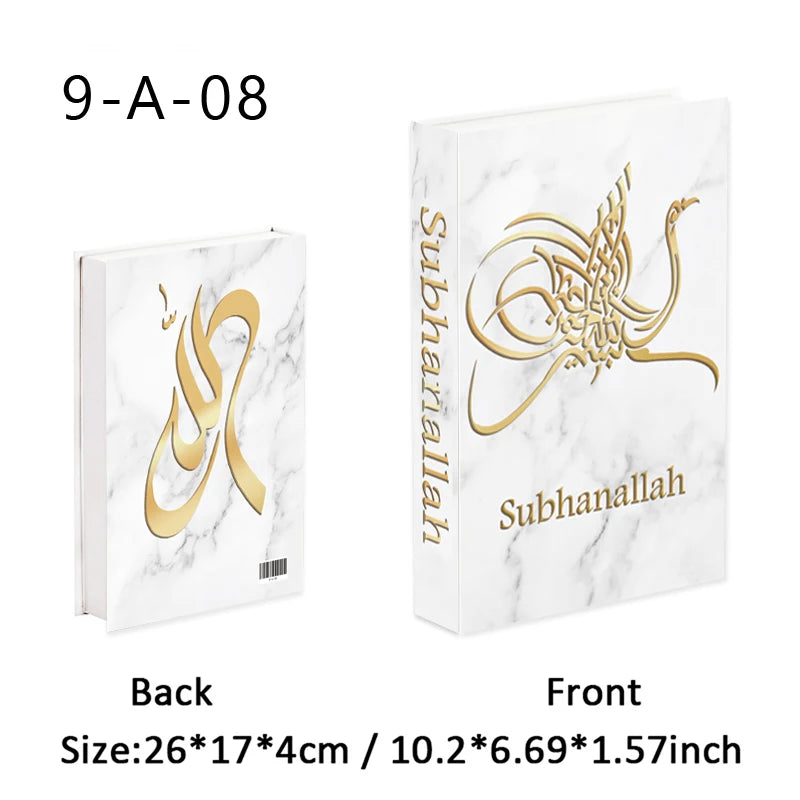 Islamic Ramadan Luxury Fake Book Storage Box Decorative Books Kaaba Mosque Muslims Arch Moroccan Coffee Table Shelf Home Decor