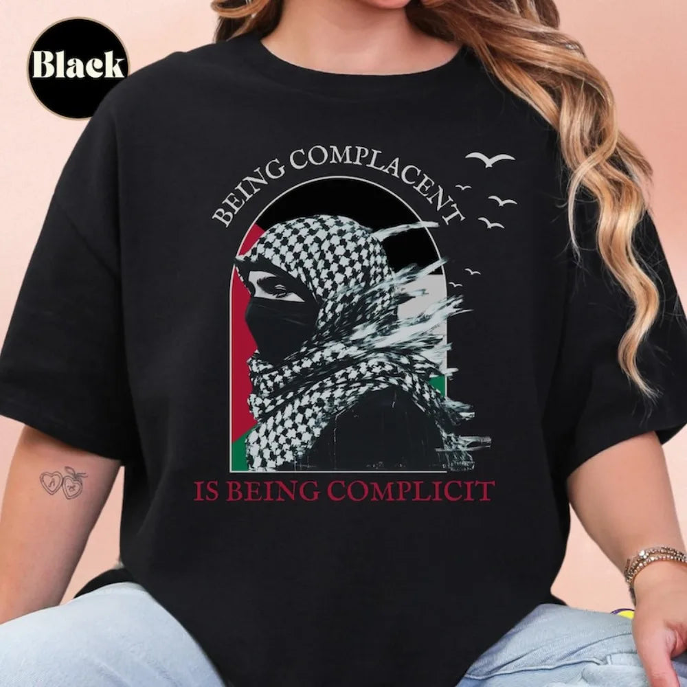 Gaza TShirt Palestine Shirt Men Women Summer Crewneck Cotton Short Sleeve Character Graphic Printed T-shirt Slogan Printed Tee