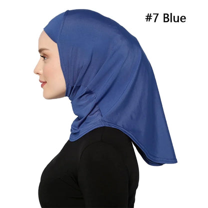 Islamic Modal Blue SPORT Hijab Abaya Hijabs For Woman Abayas Jersey Head Scarf Muslim Dress Women Turbans Instant Satin Turban