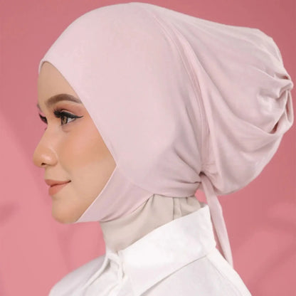 Inner Cap Hijab For Women Solid Underscarf Hijab Undercap Scarf Turban Hat Islamic Muslim Hijabs Ready To Wear Headcover