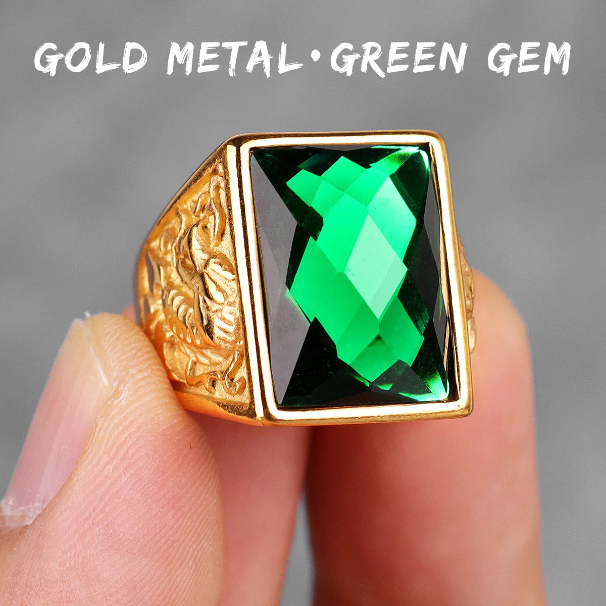Stainless Steel Mens Rings Gold Silver Color Red Blue Rhinestone Simple Luxury for Male Boy Jewelry Creativity Gift Wholesale