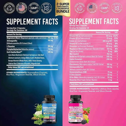 Arginine Neuroamine Capsules Myo-Inositol and Magnesium Multivitamin Combo with Vitamin D3 K2 Zinc Chromium