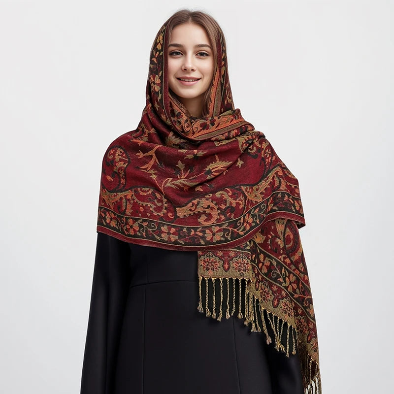The Pashmina Veil – Long Cashmere Hijab Shawl for the Muslim Woman