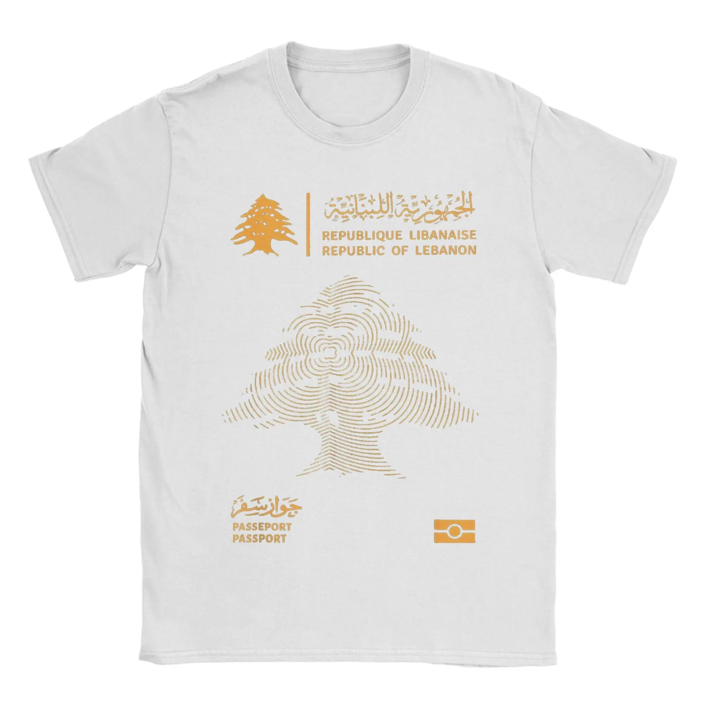 Lebanese Lebanon Passport Flag Men T Shirt  Vintage Tee Shirt Short Sleeve Round Neck T-Shirt Pure Cotton New Arrival Clothes