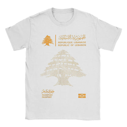 Lebanese Lebanon Passport Flag Men T Shirt  Vintage Tee Shirt Short Sleeve Round Neck T-Shirt Pure Cotton New Arrival Clothes