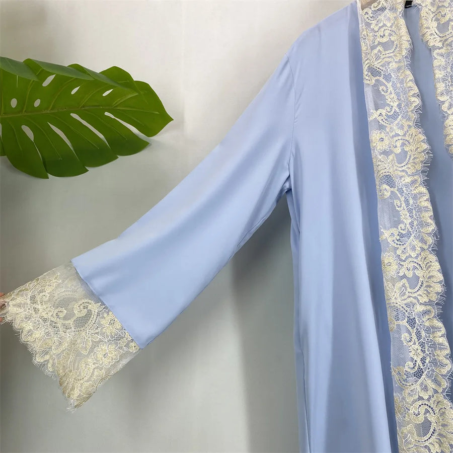 Lace & Grace – 2-Piece Lace-Up Abaya Set for the Muslim Woman in America
