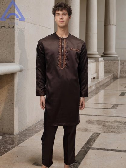 40% Cotton Male Muslim Two Parts Prayer Dress Jalabiya Algerian Caftan Abaya Islamic Jubba Arab Traditional Costume For Muslims