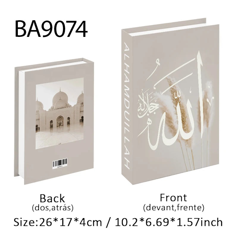 Islamic Kaaba Eid Mosque Luxury Decorative Books Storage Box Fake Book Interior Decoration Coffee Table Ornament Bedroom Decor