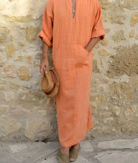 2026 New Muslim Robe Solid Color Retro Arab Islamic Clothing Men Dress Casual Cotton Linen Long Kaftan Middle East Caftan Abayas
