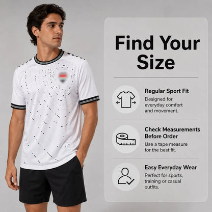 Iraq Inspired Football Jersey Men Quick Dry Breathable Short Sleeve Soccer Shirt Fans Outdoor Sports Casual Tee Green White