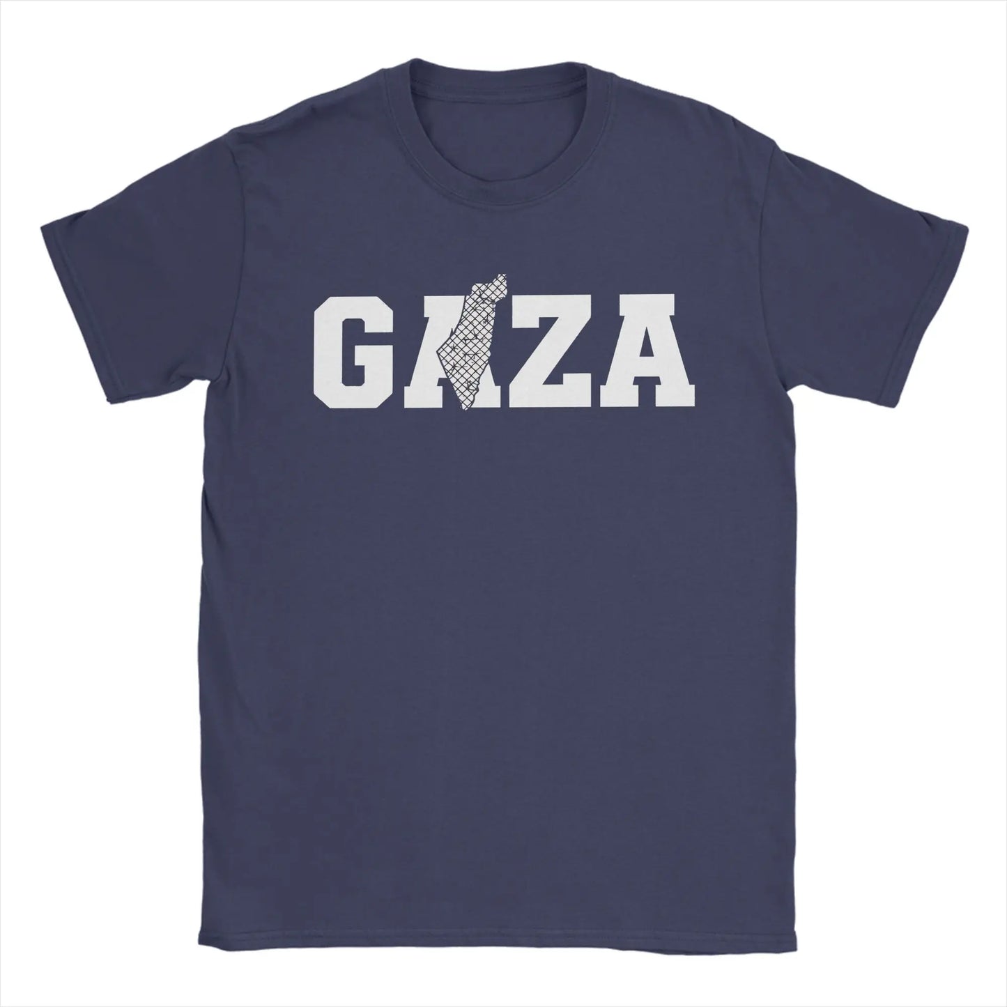Palestine Gaza Typography T-Shirt Men  Novelty 100% Cotton Tee Shirt O Neck Short Sleeve T Shirt Graphic Clothing