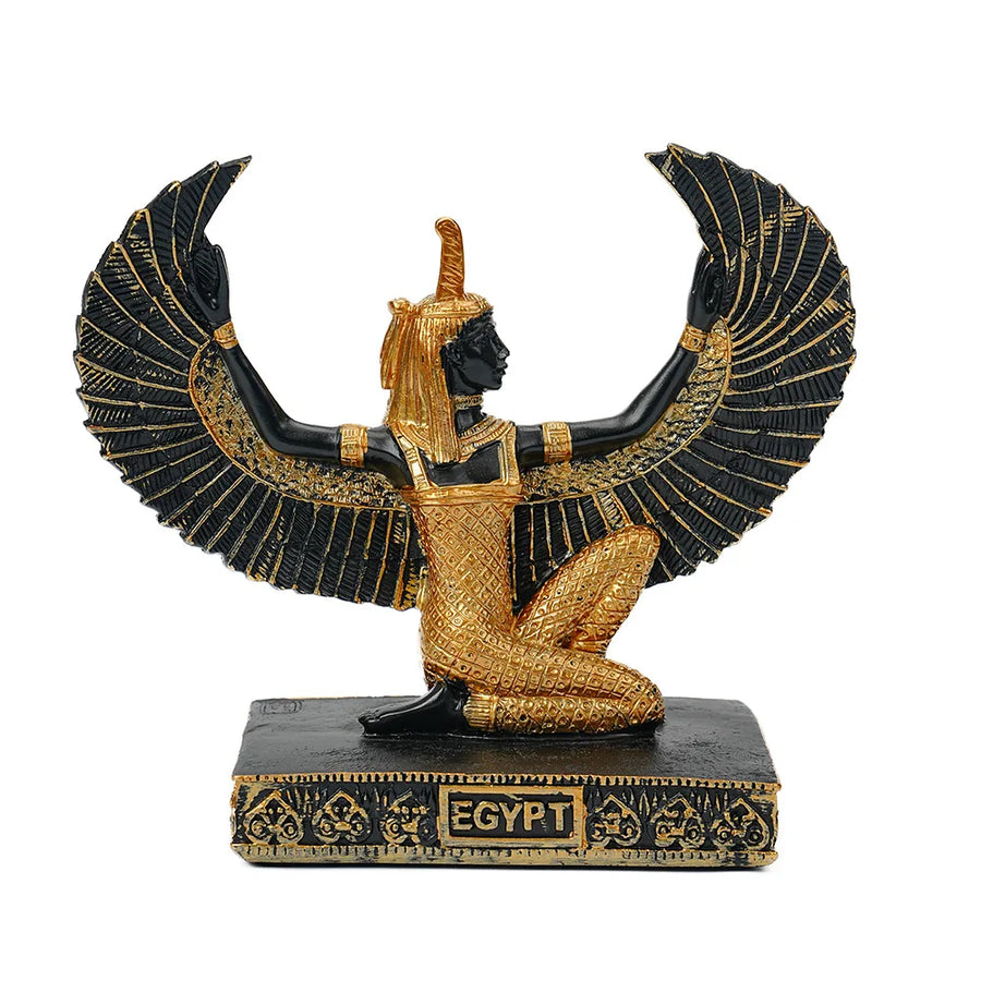 Isis Winged Goddess Resin Figurine – Egyptian Handicraft, Mother of Horus Decor