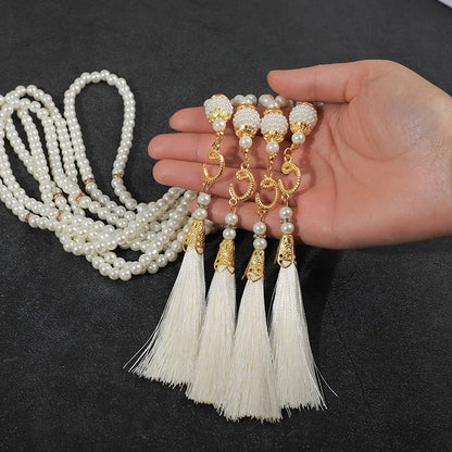 5-20Pcs Muslim Prayer Beads Islamic 99 Pearls Charm Bracelets with Tassel 2026 Eid Mubarak Ramadan Festival Gift Home Decoration