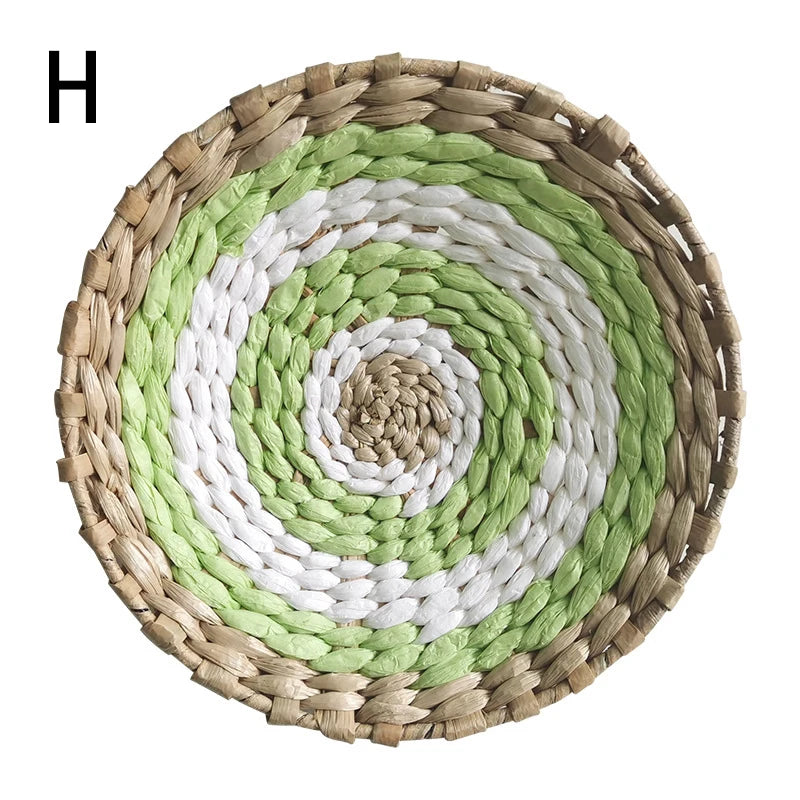 The Woven Plate – Straw Round Wall Tray & Fruit Basket