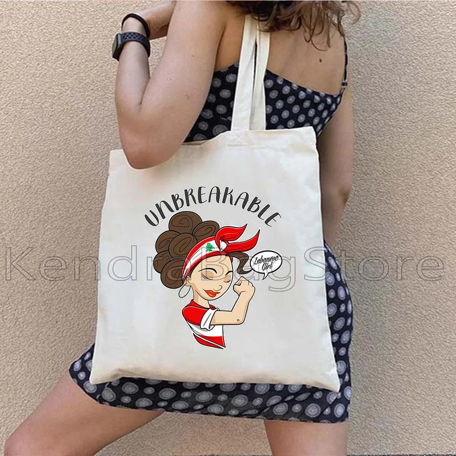 Ya Beirut – Lebanon Flag Heart Canvas Shoulder Tote