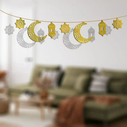 Ramadan Hanging Decoration Acrylic Eid Mubarak Moon Star Lantern Pendant Ramadan Decoration 2025 Eid Party Ornament Home