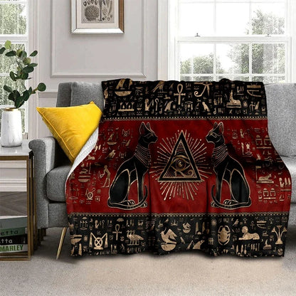 Pharaoh Hieroglyphic Egyptian Mythology Soft Flannel Blanket for Beds Bedroom Sofa Picnic,Throw Blanket for Outdoor Leisure Gift