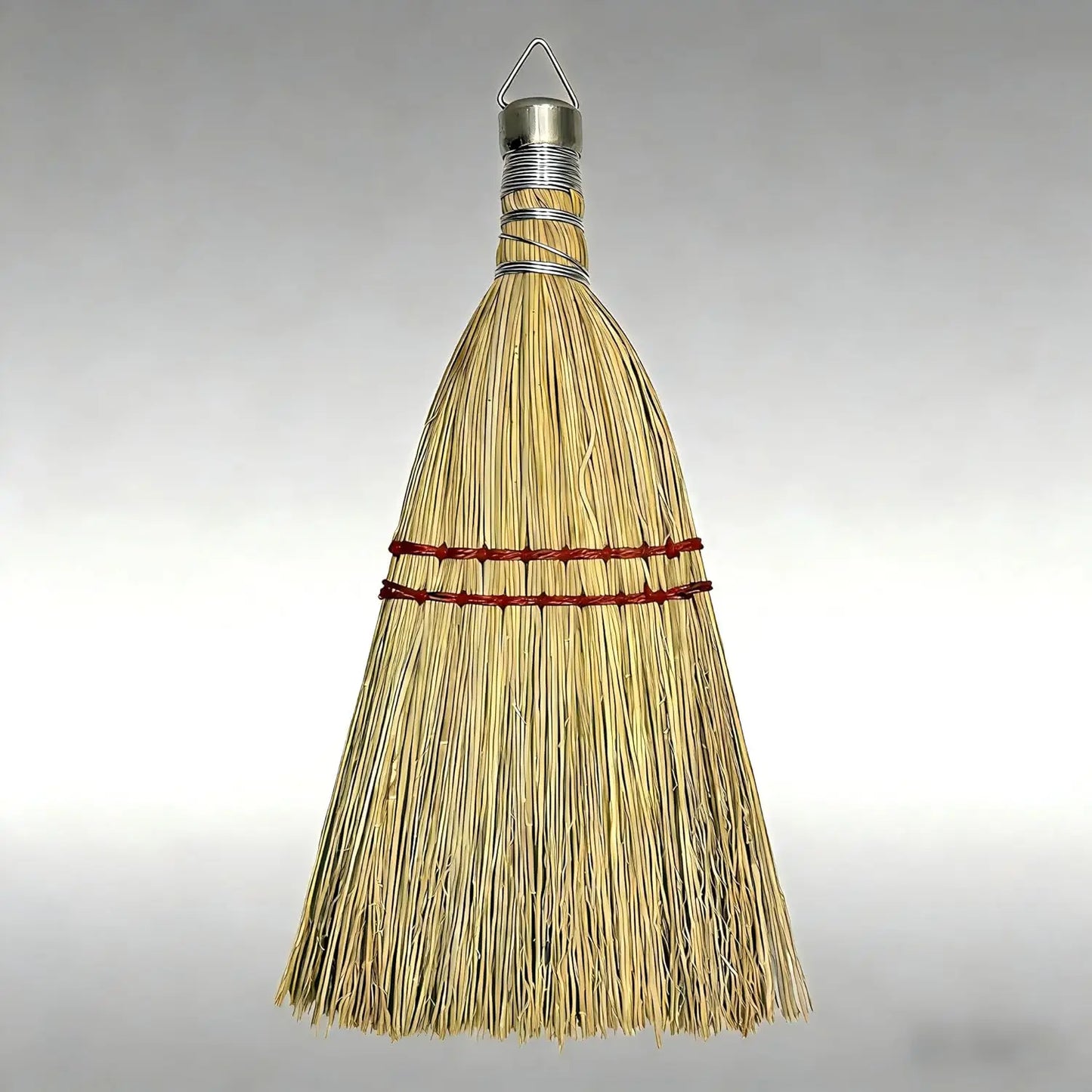 12 Inch Corn Broom Mini Whisk, Natural Straw with Metal Hang for Outdoor Porch Driveway Halloween Decor