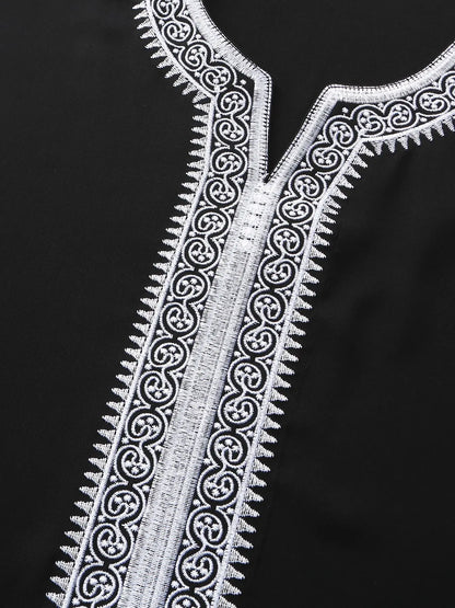 Muslim Men Long Robe Jubba Thobe Embroidery Abaya Saudi Prayer Dishdasha Ramadan Dubai Islamic Abayas Gown 2025 Morocco Kaftan
