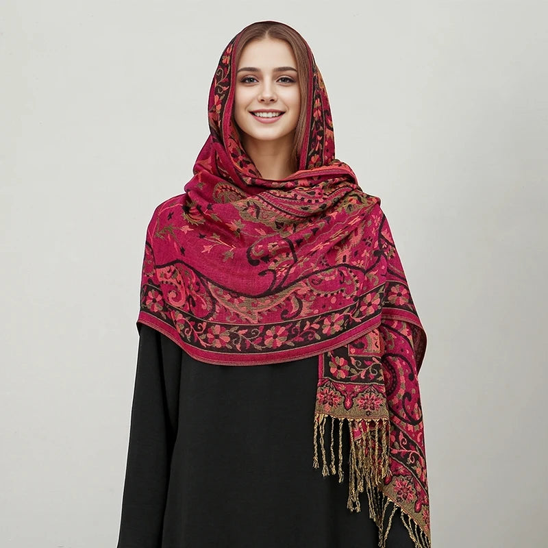 The Pashmina Veil – Long Cashmere Hijab Shawl for the Muslim Woman