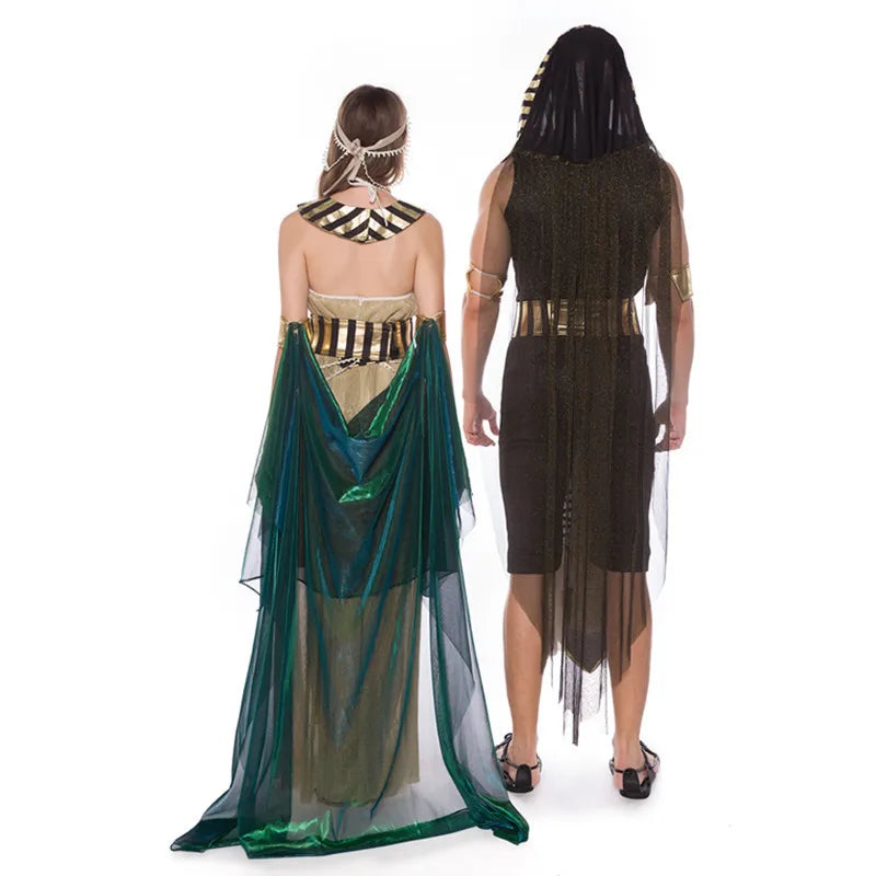 Pharaoh & Cleopatra Couple Costume – Egyptian King & Queen Cosplay Set