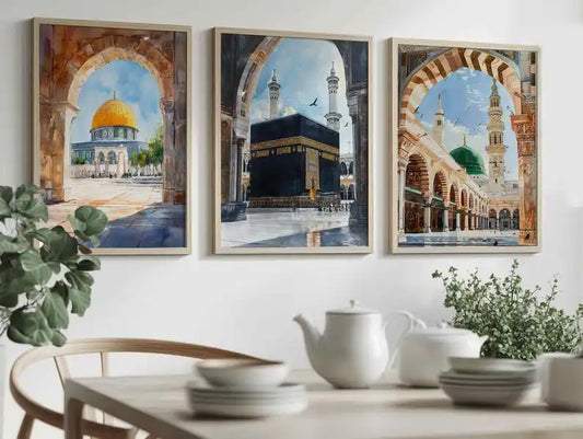 The Mosque Watercolor Canvas – A Modern Tribute to Sacred Architecture