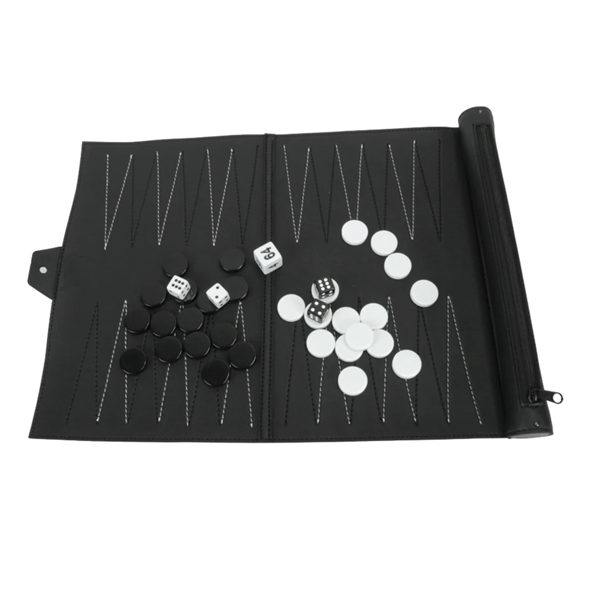 Quality Roll Up Backgammon Sets Portable Travel Board Game Set for Adults and Kids Foldable PU Classic Chess Board Roll-Up