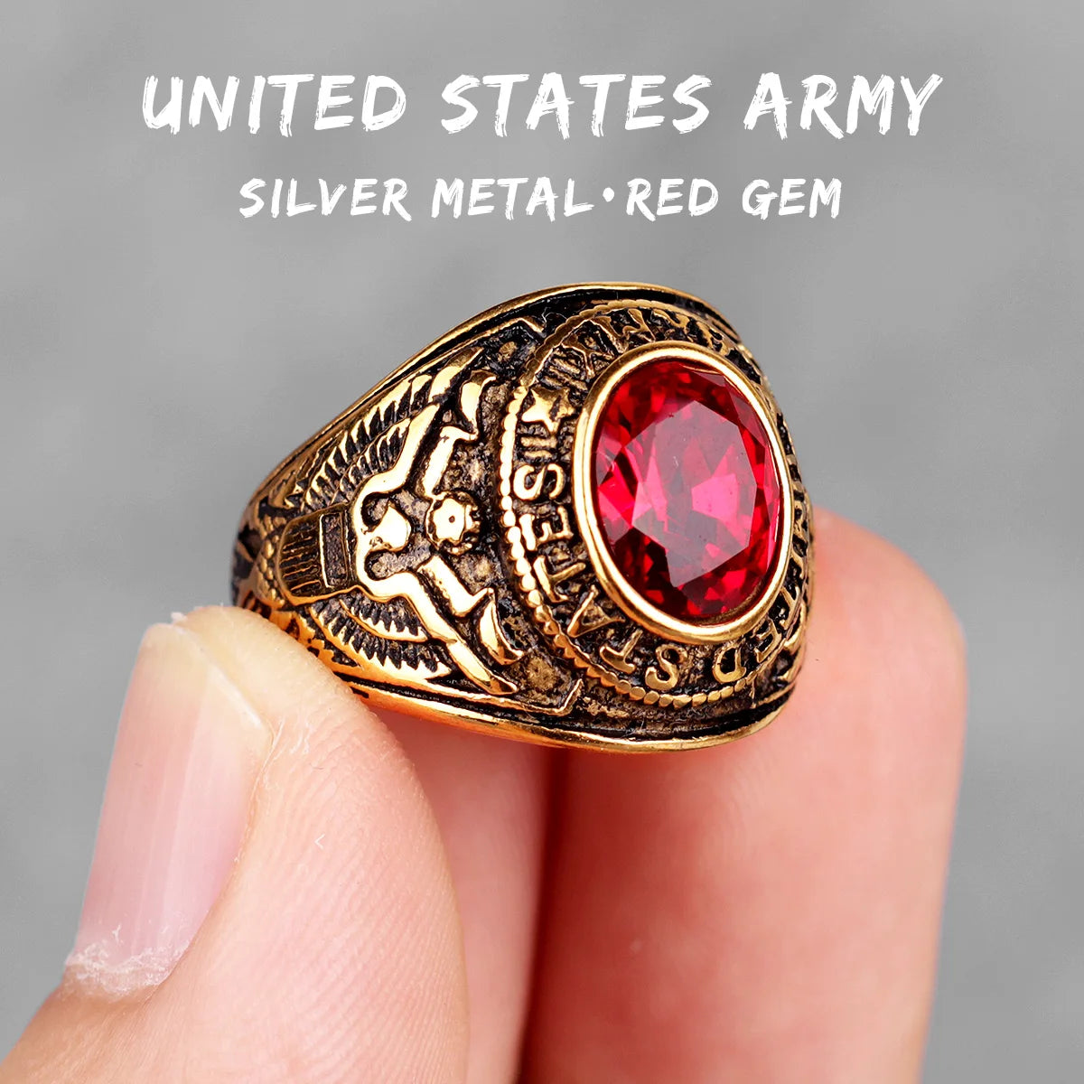 Stainless Steel Mens Rings Gold Silver Color Red Blue Rhinestone Simple Luxury for Male Boy Jewelry Creativity Gift Wholesale