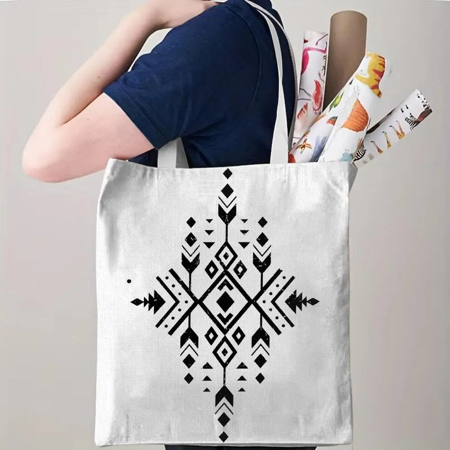 The Keffiyeh Keeper – Checkered Pattern Canvas Storage Tote