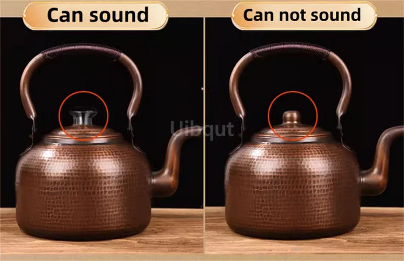 3L Pure Red Copper Boiling Kettle Handmade Vintage Copper Pot Home Teapot For Gas/Induction Cooker Tea Infuser Health Tea Kettle