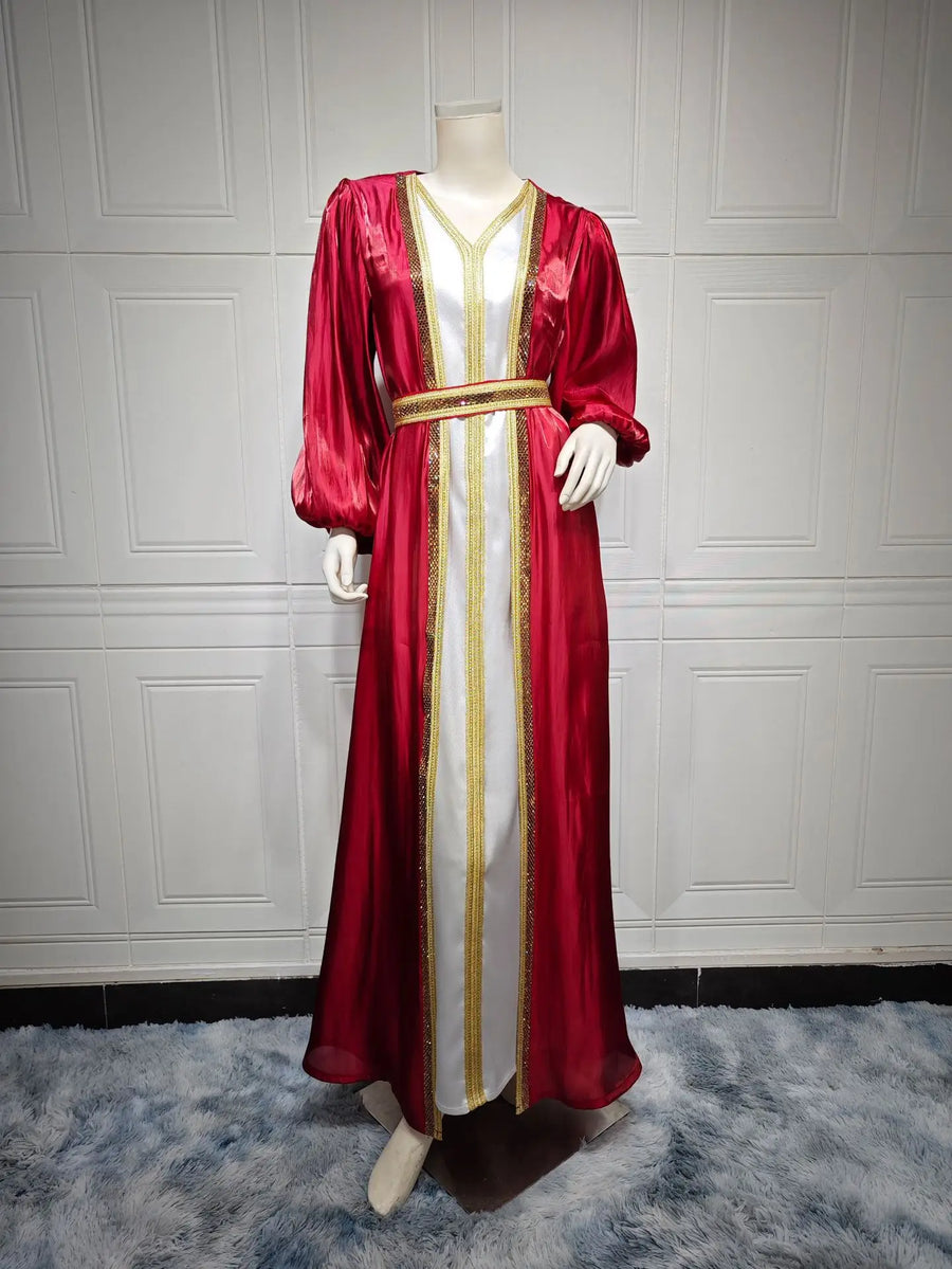 Autumn in Arabia – 2-Piece Button Kaftan Set for the Muslim Woman in America
