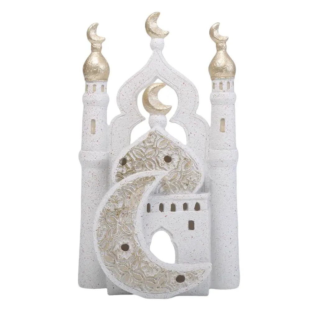 Ramadan Ornaments Resin Material Mosque Islamic Castle Statue Family Tabletop Atmosphere Decoration Architectural Table Decor