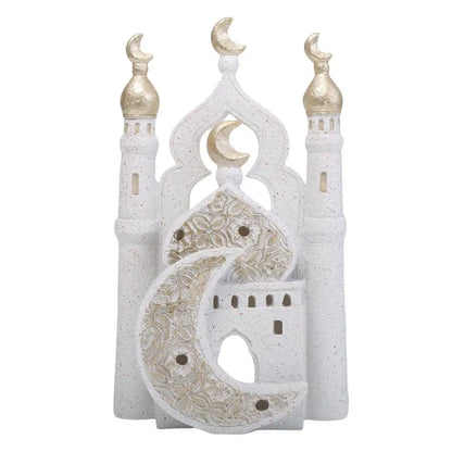 Ramadan Ornaments Resin Material Mosque Islamic Castle Statue Family Tabletop Atmosphere Decoration Architectural Table Decor