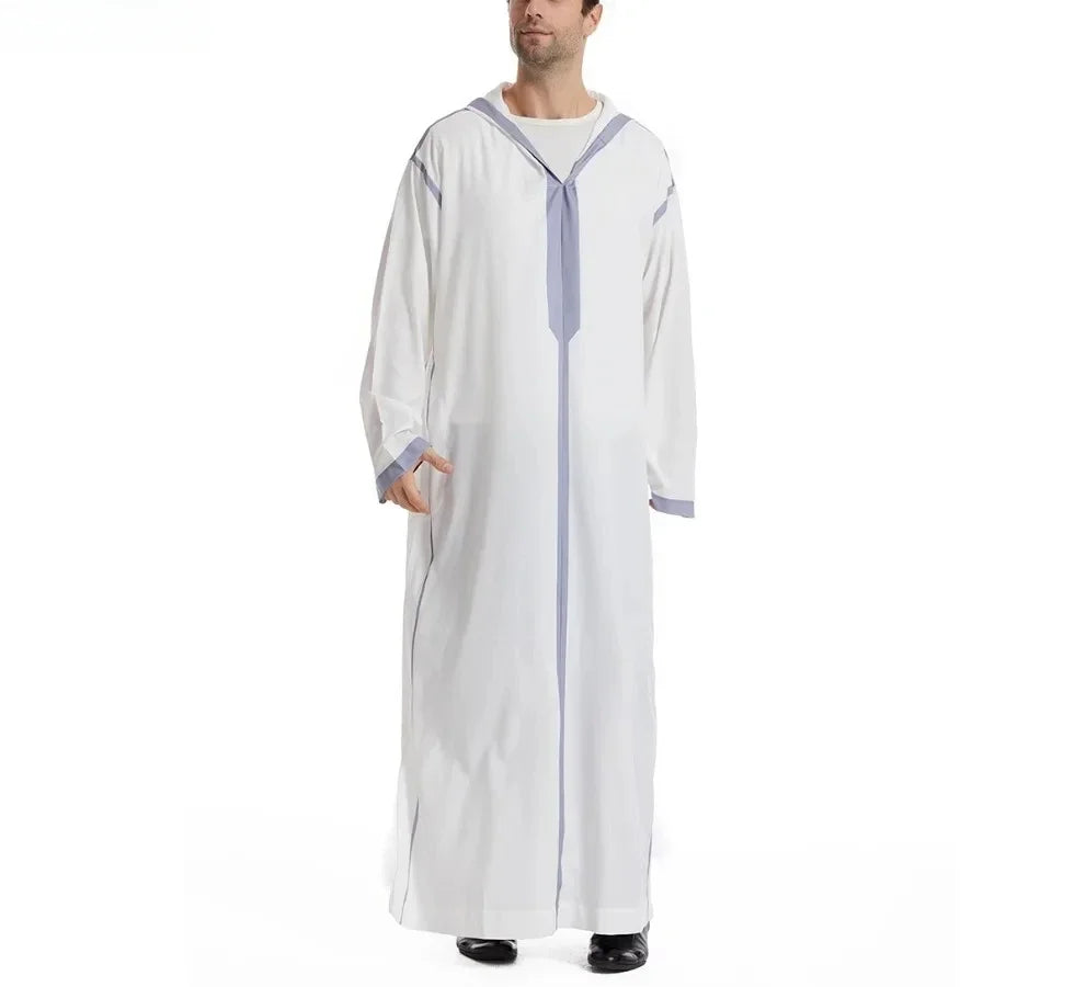 Men Abaya Muslim Dubai Saudi Long Dress Eid Hooded Jubba Thobe Islamic Clothing Moroccan Djellaba Caftan Kaftan Arabic Robe Gown