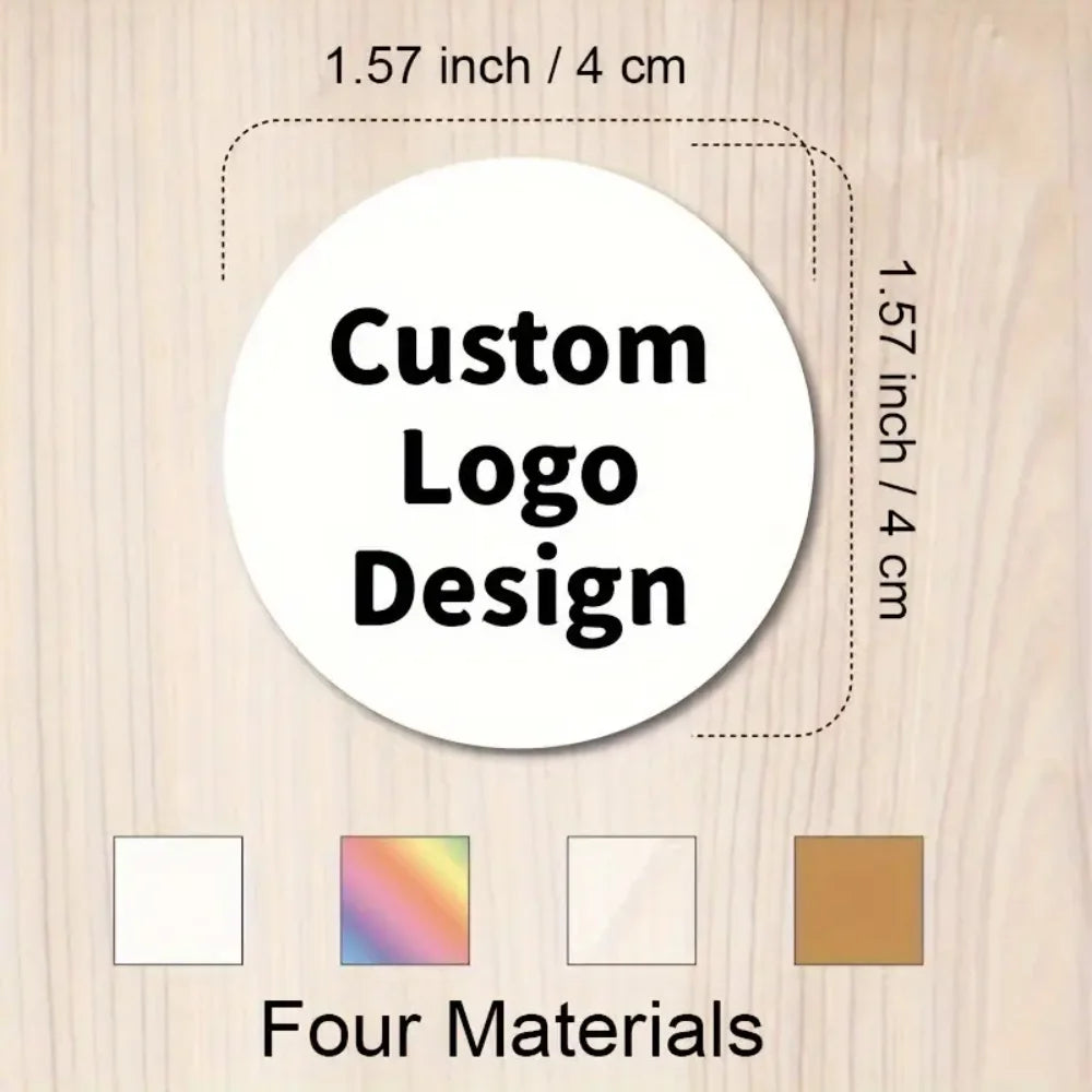 45-50pcs Custom Personalized Stickers - 4 Unique Materials (White PVC, Clear, Holographic, Kraft) - Design Your Own!