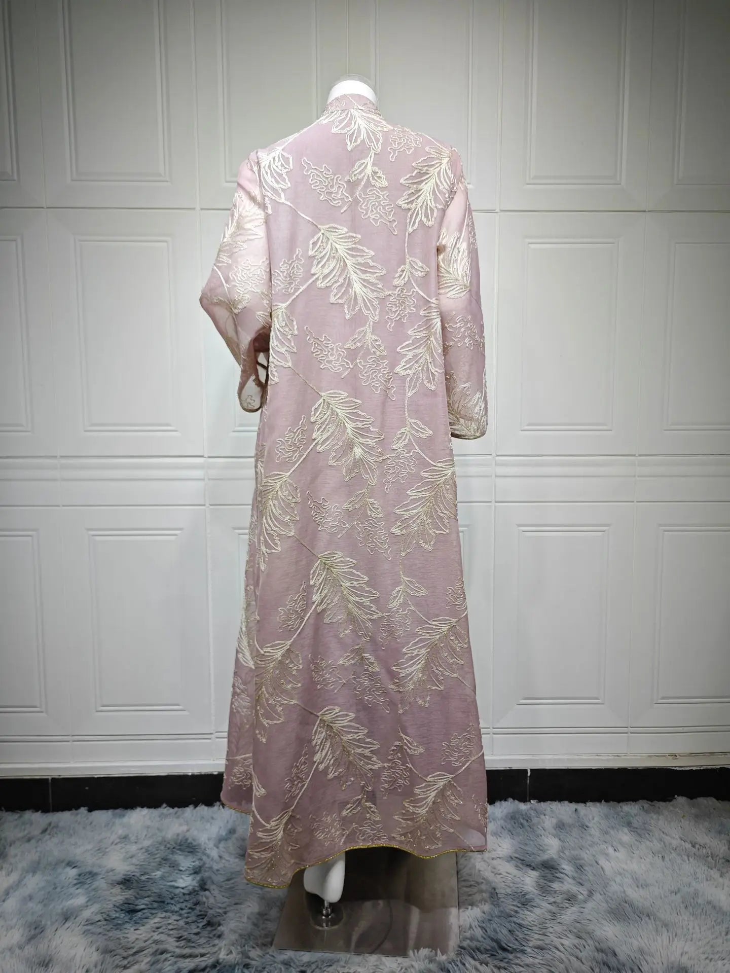 Zahraa Dubai Sequins Luxury Woman Evening Dress Mesh Embroidered Abaya V-Neck Caftan Marocain Femme 2026