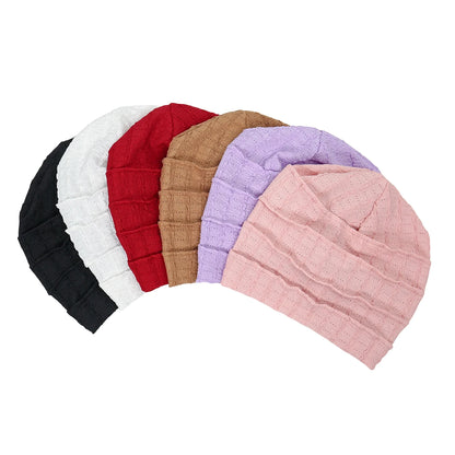 Women Soft Strech Beanie Chemo Cap Solid Color Bonnet Inner Hijabs Cap Muslim Head Wraps Femme Wrap Head Turban Hat
