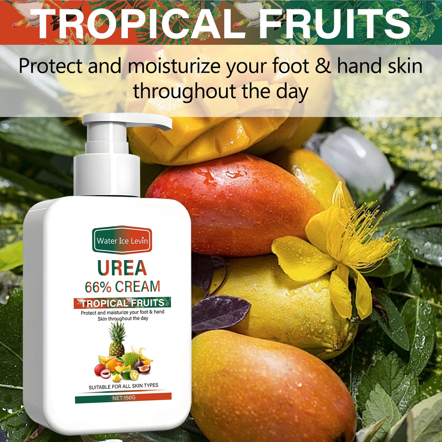 Urea Foot & Hand Cream with Tropical Fruits - Intensive Moisturizing - All-Day Protection - For All Skin Types