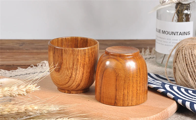 Handmade Spruce Wood Cups – Natural Big Belly Mug for Tea, Coffee & Milk