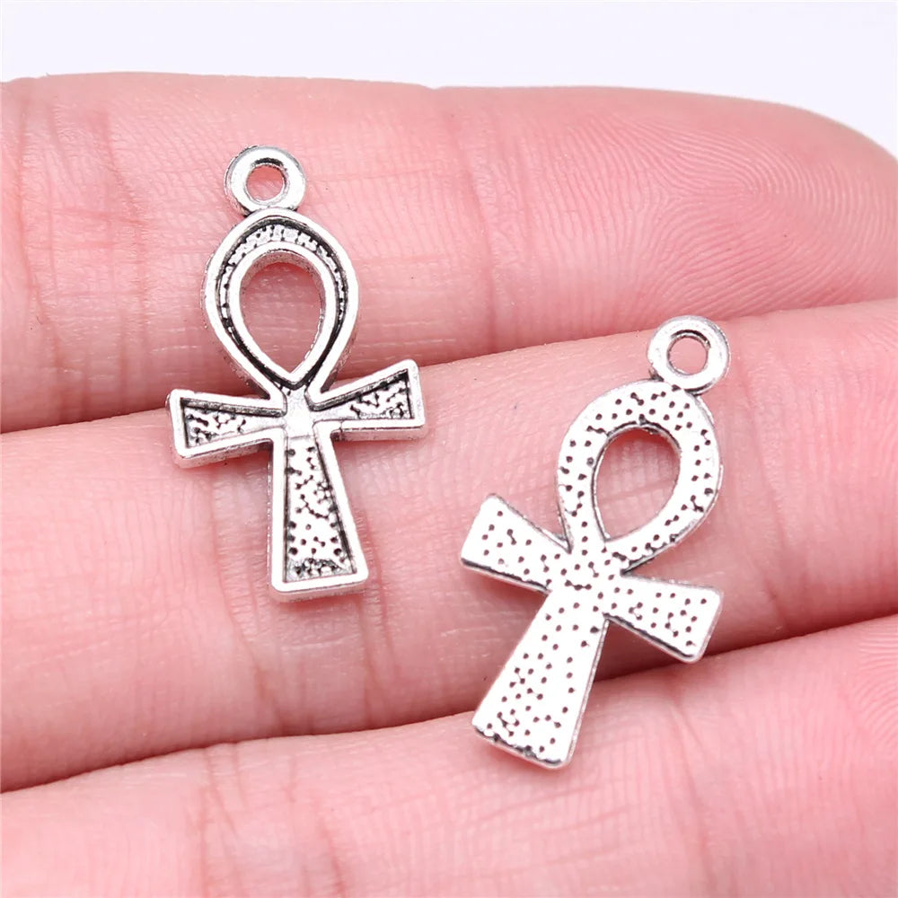 Egyptian Charm Set – 10-Piece Pyramid, Eye of Horus, Anubis & Bastet for Jewelry Making