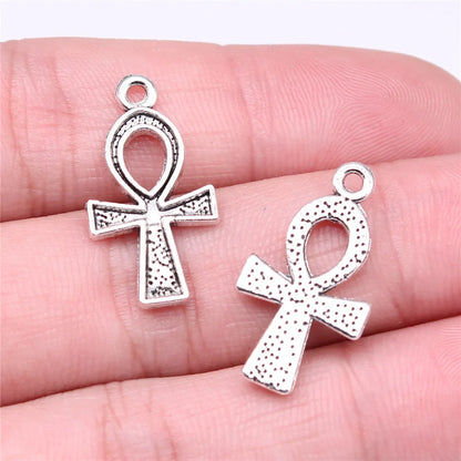 Egyptian Charm Set – 10-Piece Pyramid, Eye of Horus, Anubis & Bastet for Jewelry Making