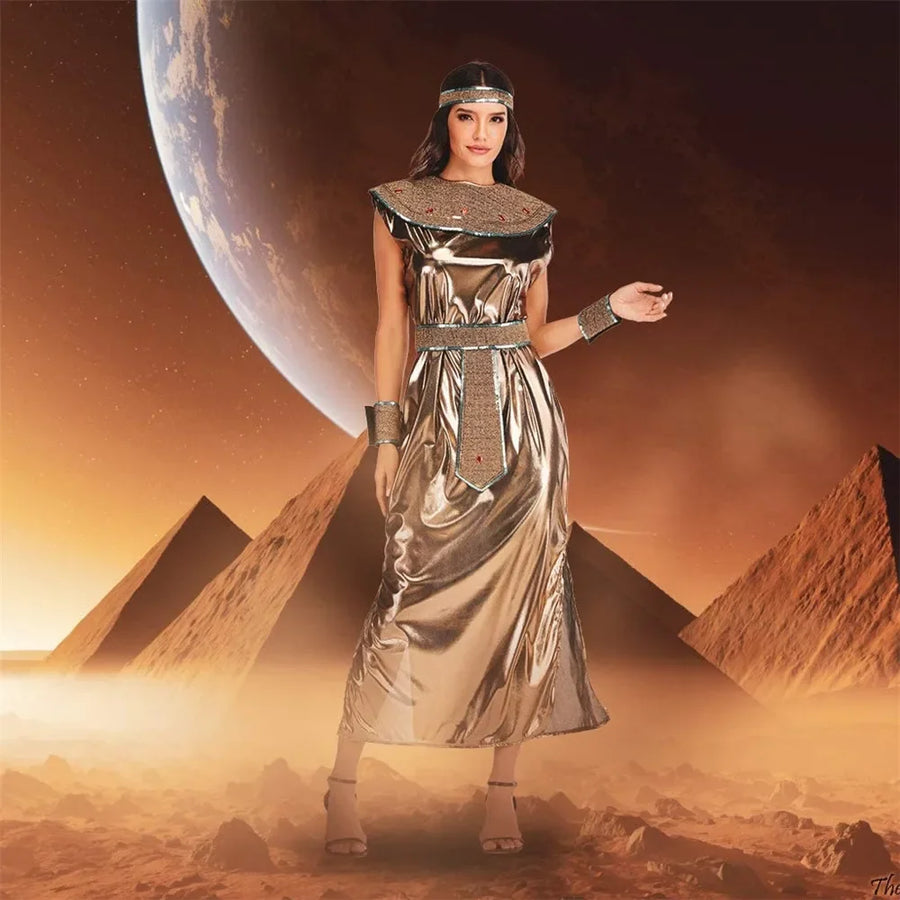 Egyptian Goddess Cosplay Dress – Women's Pharaoh Costume for Carnival & Fancy Events
