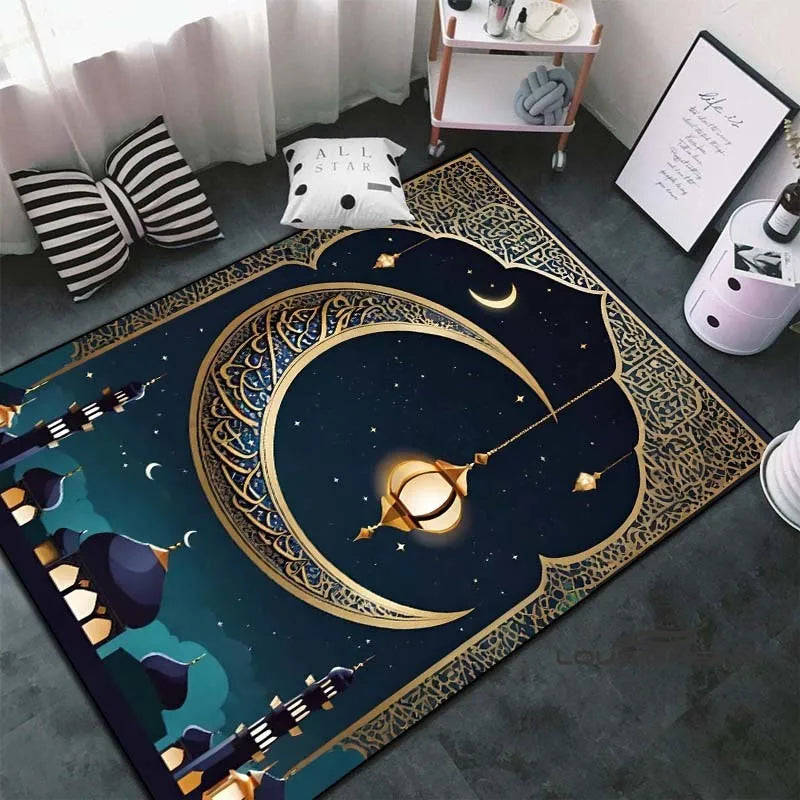 Soft Islamic Prayer Rug for Muslim Women, Elegant Carpet, Home Decoration Portable Prayer