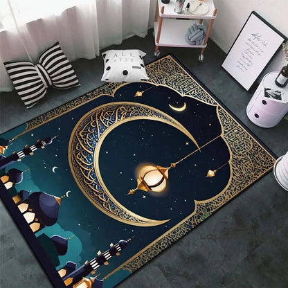 Soft Islamic Prayer Rug for Muslim Women, Elegant Carpet, Home Decoration Portable Prayer
