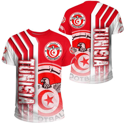 Tunisia National Emblem 3D T-Shirt – Unisex Tunisian Flag Sports & Streetwear Tee