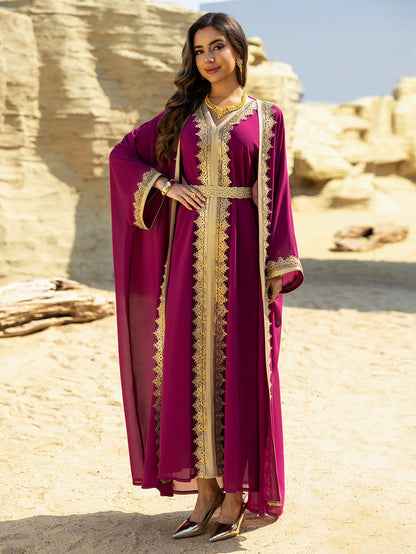 Eid Grace – 2-Piece Lace-Up Cardigan Set for the Muslim Woman